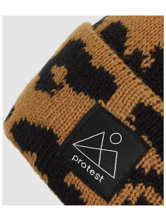 Protest Beanie Unisex Σκούφος Πλεκτός σε Καφέ χρώμα