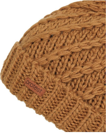 Pom Pom Beanie Γυναικείος Fleece Σκούφος Πλεκτός σε Καφέ χρώμα