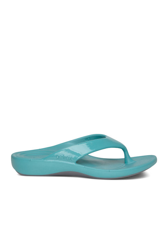 Frauen Flip Flops Glossy Aqua