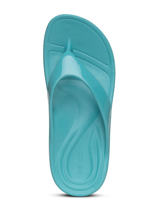 Frauen Flip Flops Glossy Aqua