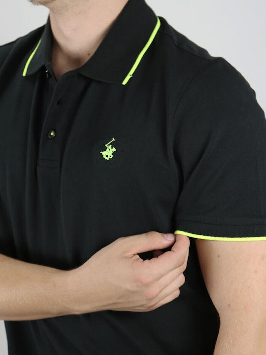 Polo Kurzarmbluse Schwarz