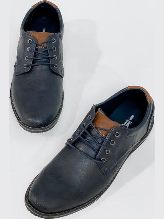 Men's Leather Casual Shoes Blue