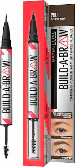 Maybelline Build-a-brow 2 Easy Steps Στυλό για Φρύδια Deep Brown 15.3ml