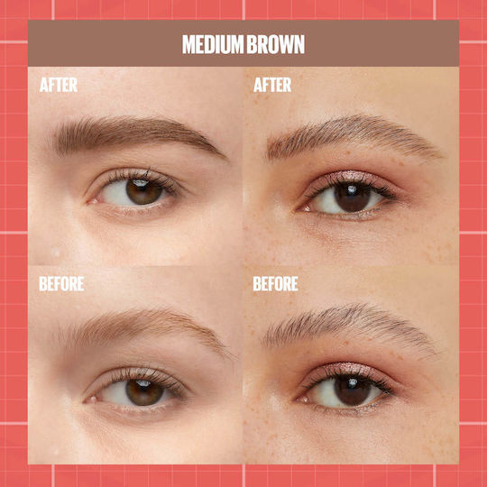 Maybelline Build-a-brow 2 Easy Steps Pencil for Eyebrows Medium Brown