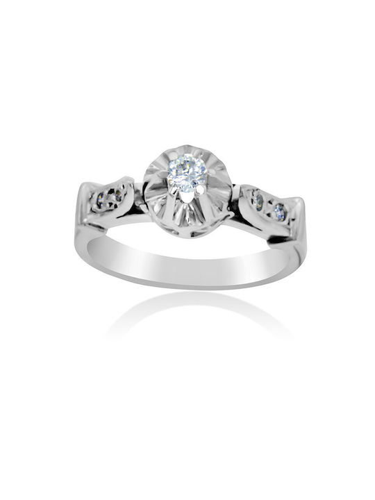 Antwnakakis Single Stone from White Gold 14K