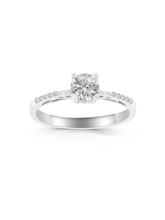 Antwnakakis Single Stone from White Gold 14K