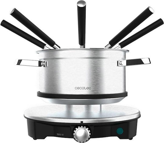 Cecotec Fun Electric Stainless Steel Fondue Pot Silver 1500 WW 17x17x17cm
