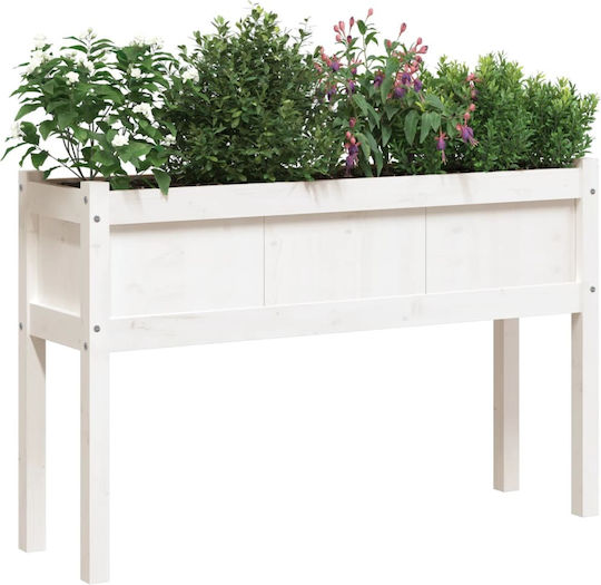 vidaXL Set 2 Planters Wooden White