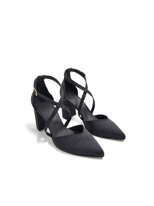 Sarigiannis Black Heels with Strap