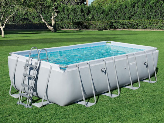Bestway Pooltreppe aus Kunststoff mit 76,5 cm Breite Silber
