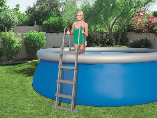 Bestway Pooltreppe aus Kunststoff mit 76,5 cm Breite Silber