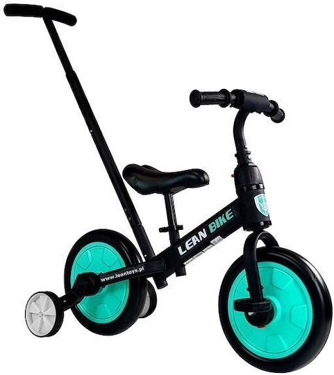 Lean Toys Τρίκυκλο Ποδήλατο Μετατρεπόμενο με Χειρολαβή Γονέα 3 σε 1 για 3+ Ετών Μαύρο