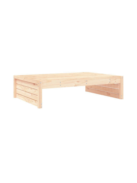 Дървен Градински Табурет Куб Кафяв 120x80x30см