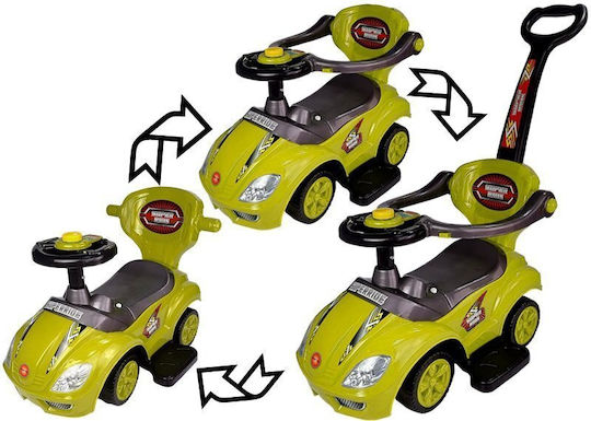 Lean Toys Mega Car Baby Push Walker Ride On with Parental Handle for 12+ Months Yellow