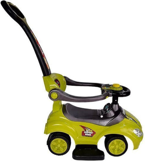 Lean Toys Mega Car Baby Push Walker Ride On with Parental Handle for 12+ Months Yellow