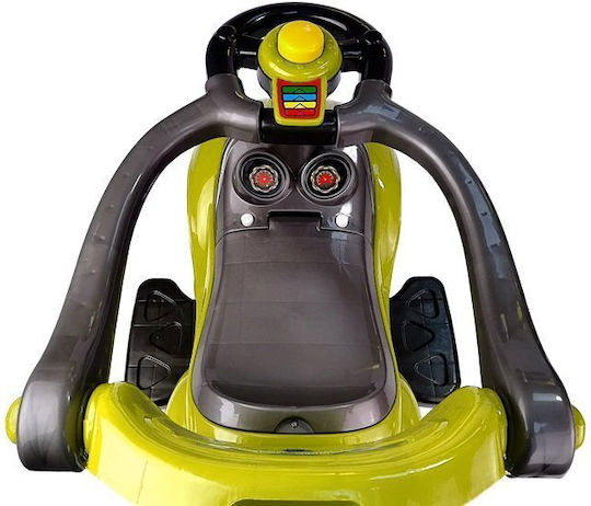 Lean Toys Mega Car Baby Push Walker Ride On with Parental Handle for 12+ Months Yellow