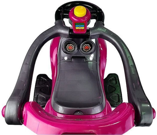 Lean Toys Мега Количка Езда На С Ръкохватка За Родител За 12+ Месеца Розова