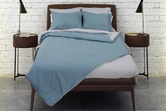 Kipper Bettwäsche-Set Überdoppel 240x260cm. Grey-Ice grey 4Stück