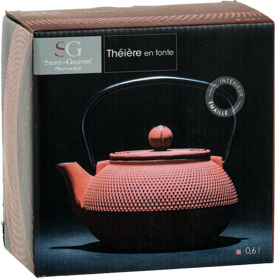 Secret de Gourmet Τσαγιέρα με Φίλτρο Μαντεμένια Κόκκινη 600ml