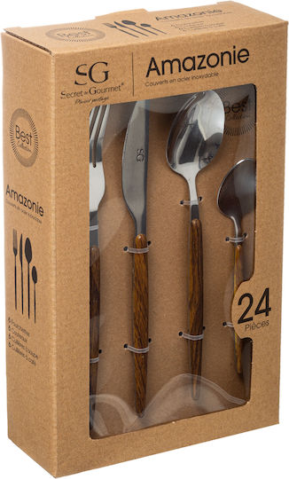 Atmosphera Cutlery Set Stainless Brown 24pcs