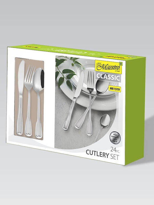 Maestro Cutlery Set Stainless Silver 24pcs