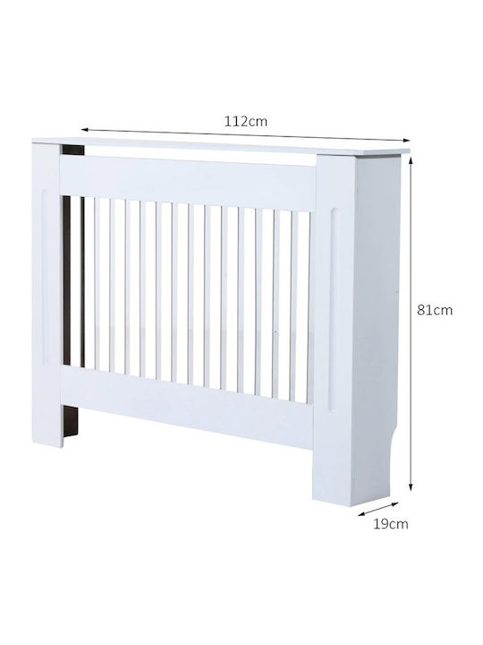 HomCom Radiator Cover From MDF White 81x19x112cm