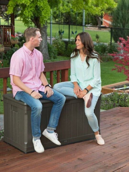 Lifetime Außenlagerbox Kunststoff 440Es Coffee L127xB67xH64cm