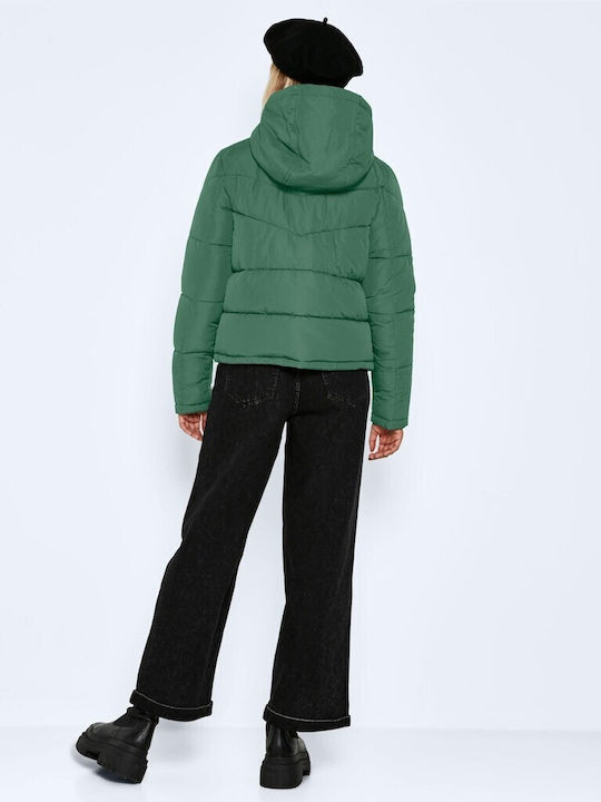 Noisy May Women's Short Puffer Jacket for Winter Green