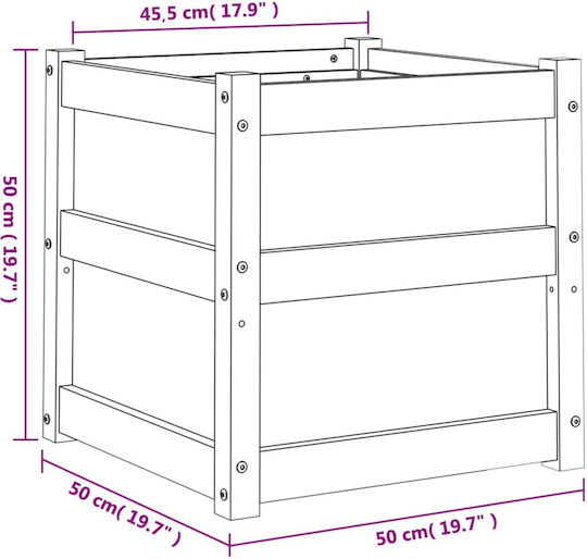 vidaXL Solid Wood Planter Box Wooden White 50x50x50cm.