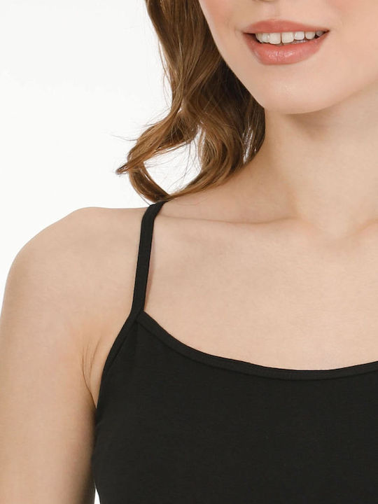 Women's T-Shirt with Spaghetti Strap Black