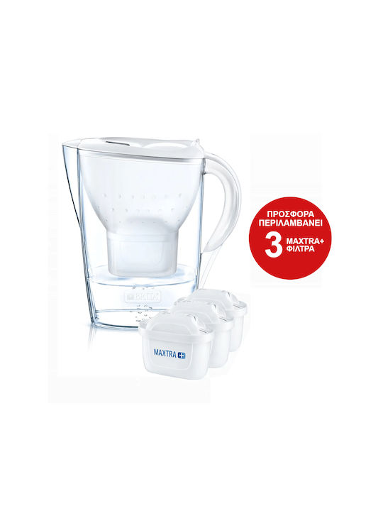 Brita Marella Cool Κανάτα Σερβιρίσματος Πλαστική με 3 Ανταλλακτικά Φίλτρα Maxtra+ 2400ml 4τμχ