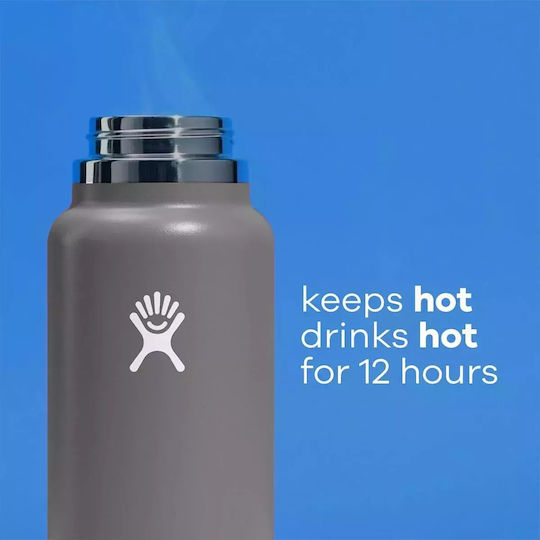 Hydro Flask Wide Mouth Sticlă Termos Oțel inoxidabil Fără BPA 1lt Negru