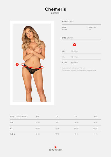 Obsessive Γυναικείο Sexy Slip Μαύρο