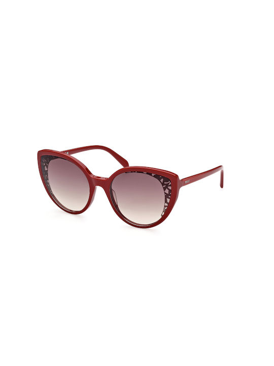 Emilio Pucci Sonnenbrillen mit Rot Rahmen und Rot Verlaufsfarbe Linse EP0182 66T
