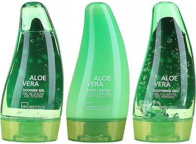 IDC Institute Aloe Vera Skin Care Set for Moisturizing with Bubble Bath