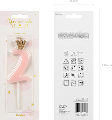 Birthday Candle Number "2" in Rose Gold Color 9,5ΕΚ