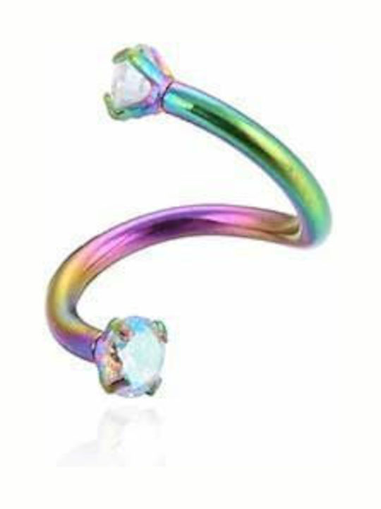Asimi Body Piercing Spiral Steel Bar Piercing in Multicolour