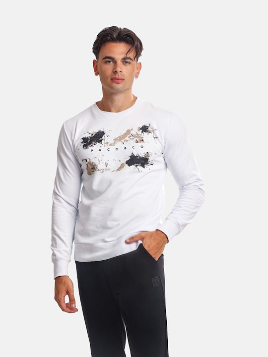 Paco & Co Bluza Bărbătească cu Mânecă Lungă White.