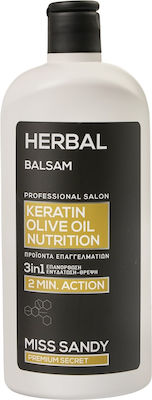 Miss Sandy Balsam Herbal Keratin-Olive Oil Nutrition Conditioner Αναδόμησης/θρέψης για Όλους τους Τύπους Μαλλιών 750ml