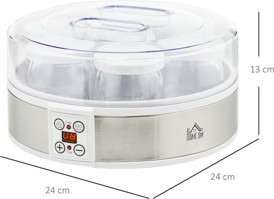 HomCom Γιαουρτομηχανή 1.5lt Λευκή 20W