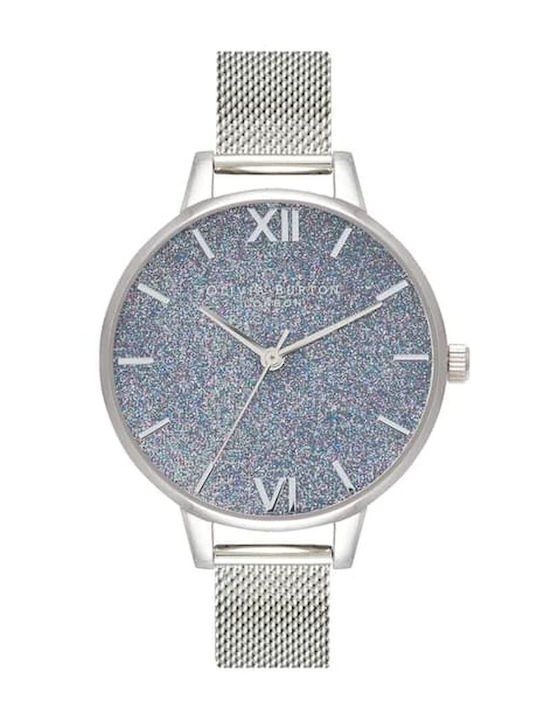 Olivia Burton Γυναικείο Ρολόι 34mm Μπαταρίας με Ασημί Μεταλλικό Μπρασελέ