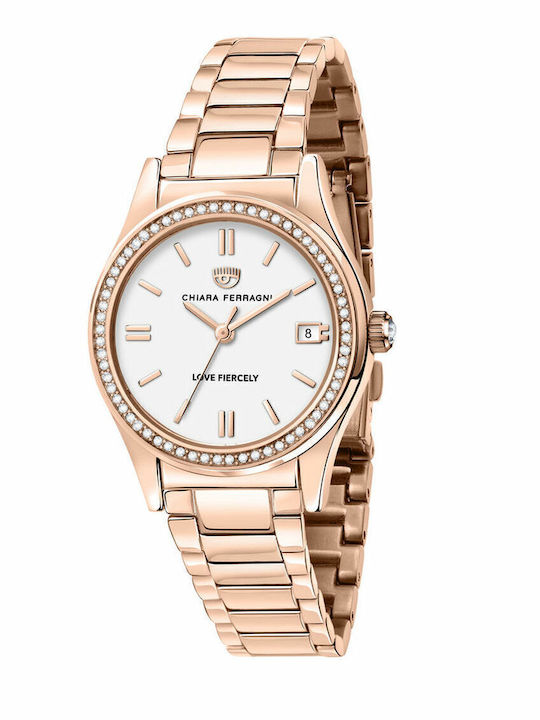 Chiara Ferragni Γυναικείο Ρολόι 32mm Μπαταρίας με Ροζ Χρυσό Μεταλλικό Μπρασελέ