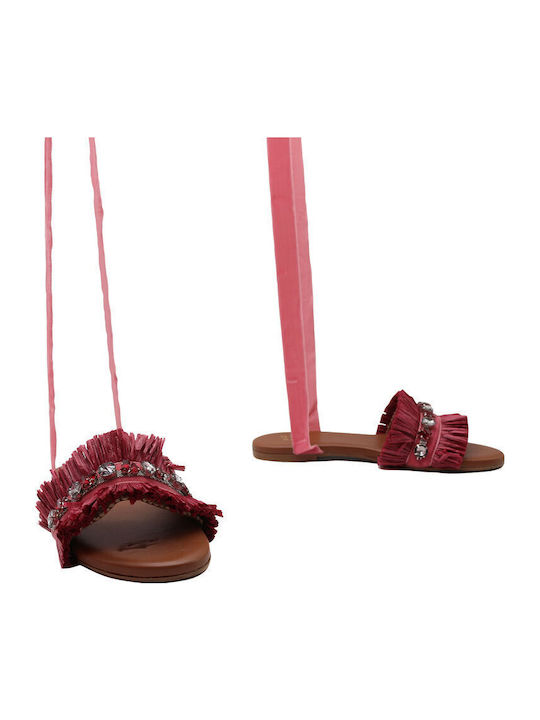 Women's Flat Sandals in Fuchsia Color