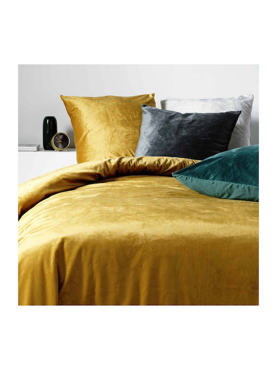 Douceur d'Intérieur Duvet Cover Set Queen with 2 Pillowcases 240x220 L-c Velina Ochre