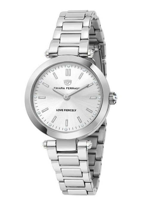 Chiara Ferragni Γυναικείο Ρολόι 34mm Μπαταρίας με Ασημί Μεταλλικό Μπρασελέ