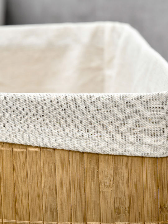 HomCom Laundry Basket Bamboo 55L with Cap 38x38x57cm