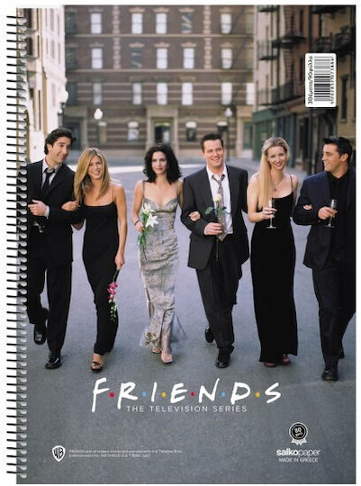 Salko Paper Σπιράλ Τετράδιο Ριγέ Α4 60 Φύλλων 2 Θεμάτων Friends (Διάφορα Σχέδια)