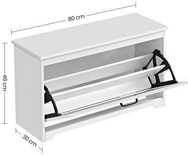Entry Furniture with Shoe Rack & Bench White 80x30x46cm
