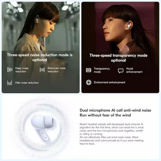 Xiaomi Redmi Buds 5 Bluetooth Handsfree Earphones with Sweat Resistance and Charging Case White