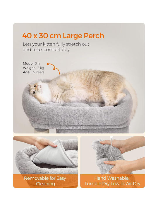 Feandrea Scratching Post Cat Trees Gray 40x30x67cm